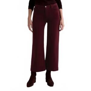 NEW AG JEANS saige wide leg corduroy crop pants in winery